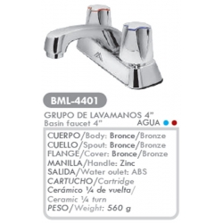 Grupo De Lavamano Metalico Ferreteria MetalesAleado-BML-4401M 