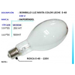 Bombillo Luz Mixta Color Leche E-40 220 Voltios. Ferreteria