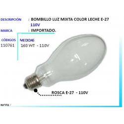 Bombillo Luz Mixta Color Leche E-27 110 Voltios Ferreteria