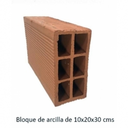 Bloque de Arcilla 10x20x30 cms. Ferreteria AlfareriaV-10x20x30 