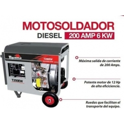 Motosoldador Diesel 200 Amp 6 Kw Para T200EW Ferreteria